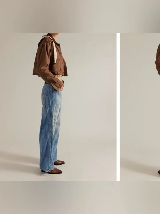 NWOT We the Free People Don't Wait Up Pinstripe Boyfriend Jeans After Hours - 25 - Picture 6 of 17